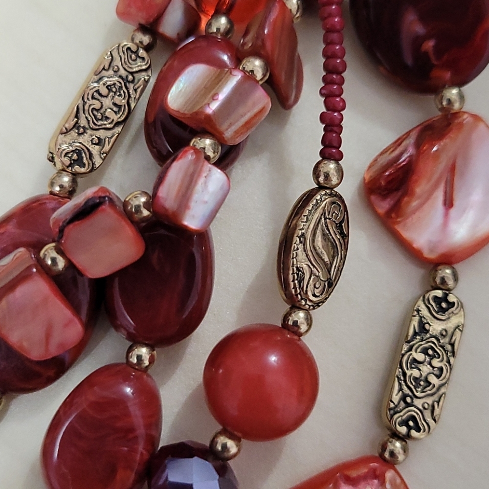 Multiple Strand Beaded Necklace - image 2